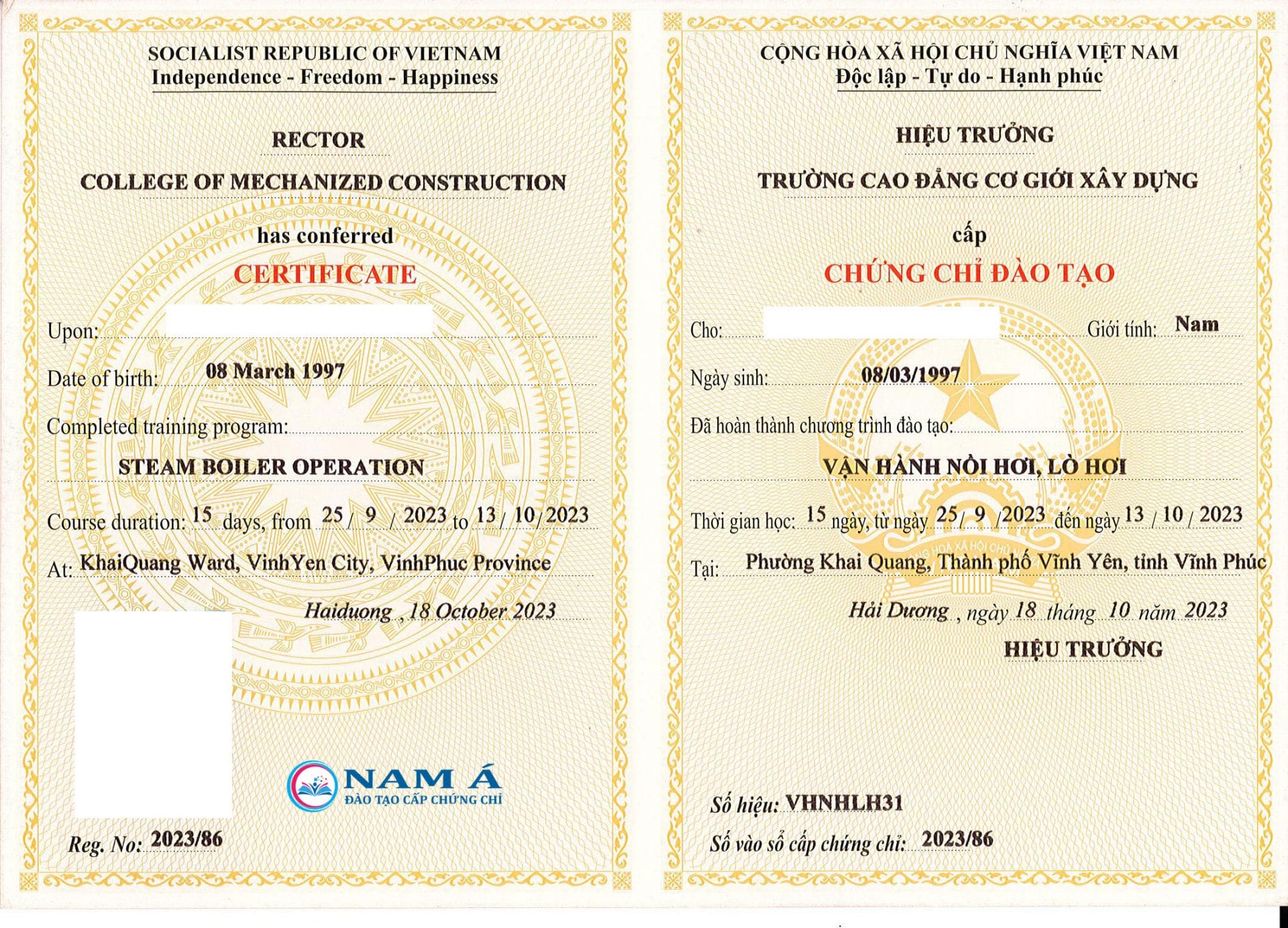 Trang chủ - Đào Tạo Cấp Chứng Chỉ 65 mau chung chi van hanh noi hoi lo hoi