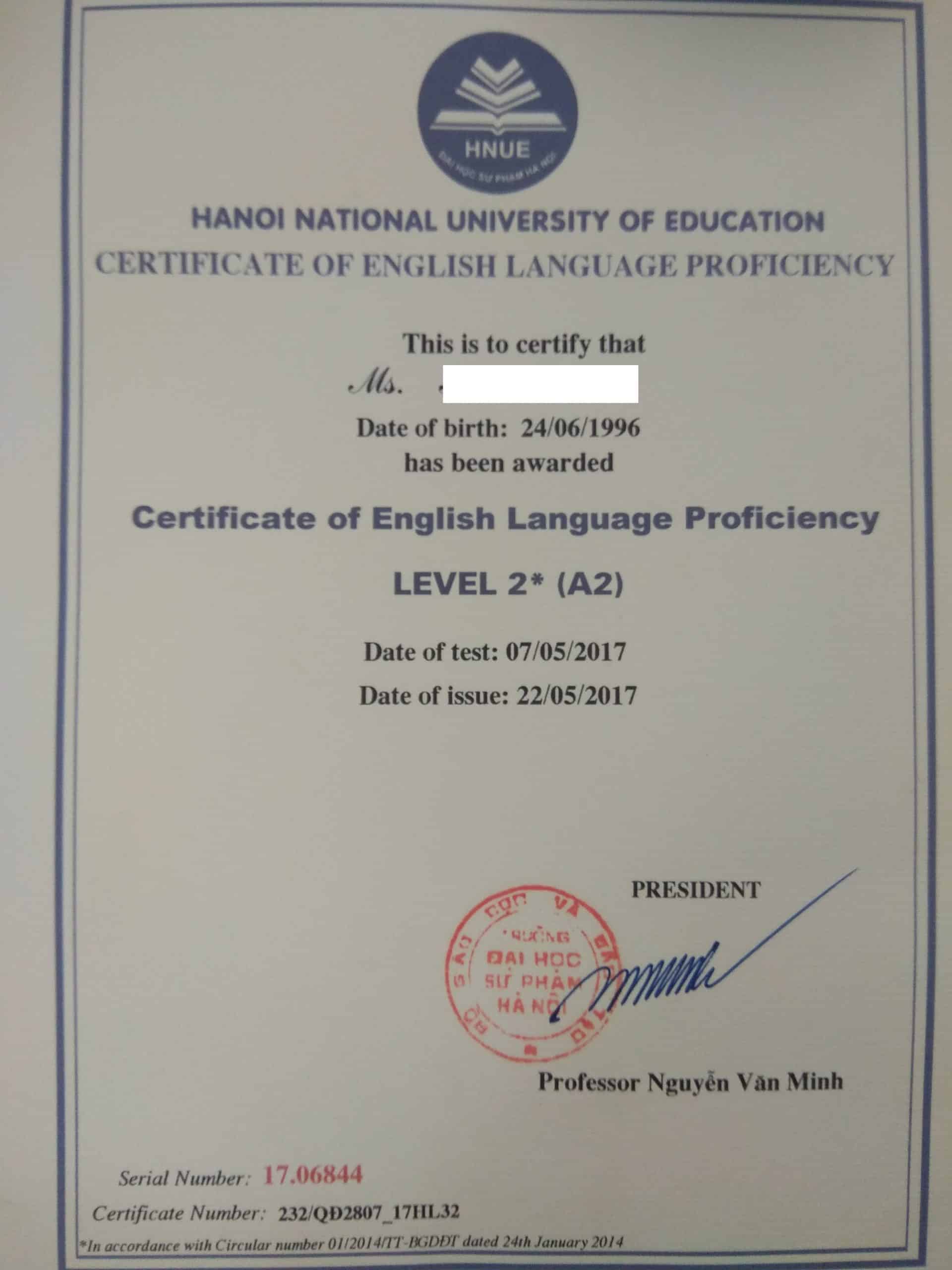 Thi cấp chứng chỉ tiếng anh A2 chuẩn châu Âu