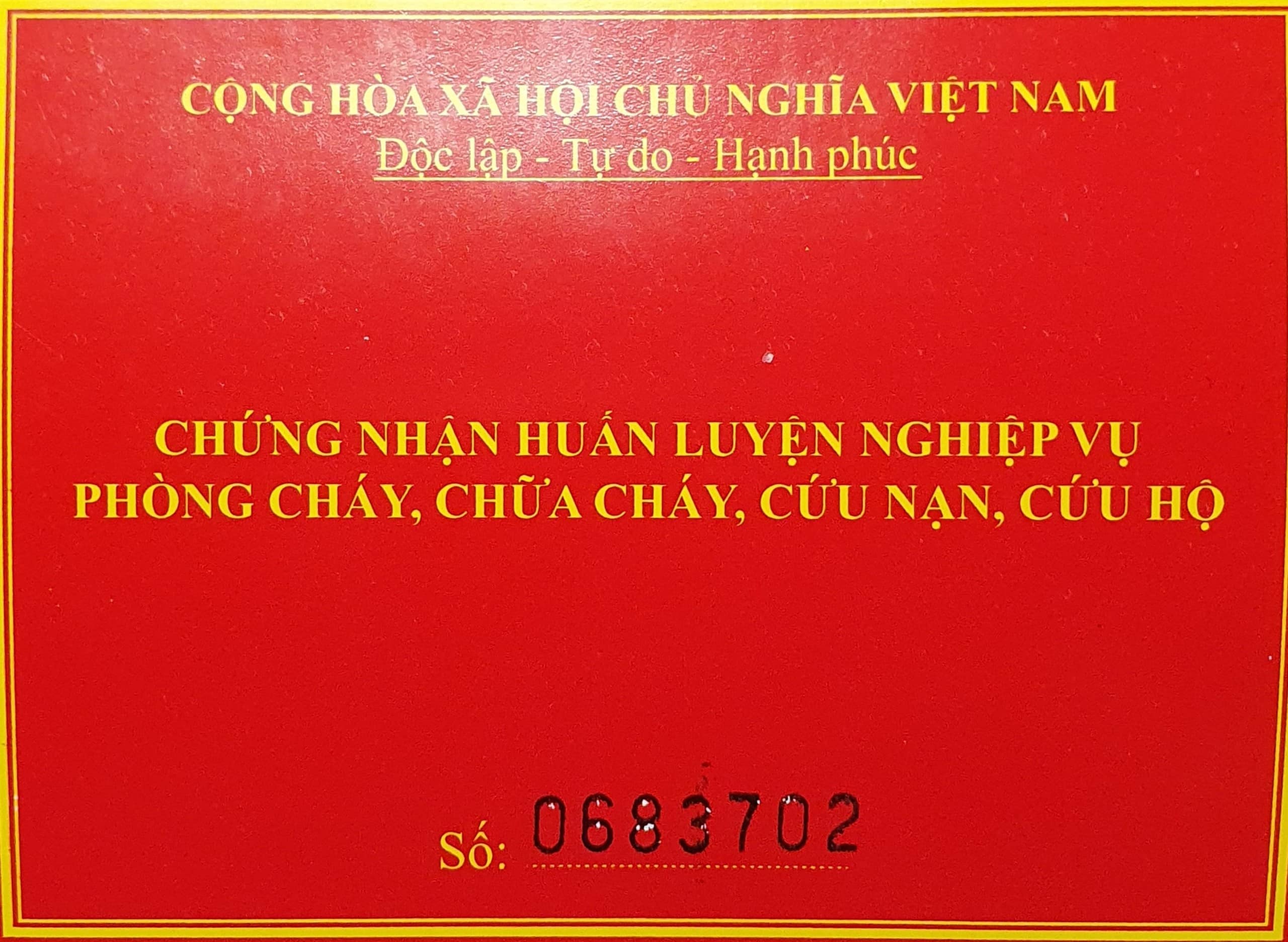 Thủ tục cấp giấy chứng nhận huấn luyện pccc