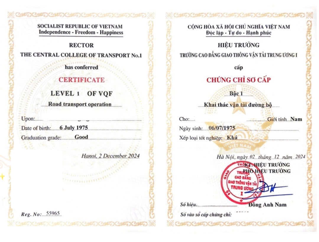 Chứng chỉ sơ cấp vận tải: Hướng dẫn đăng kí học chi tiết