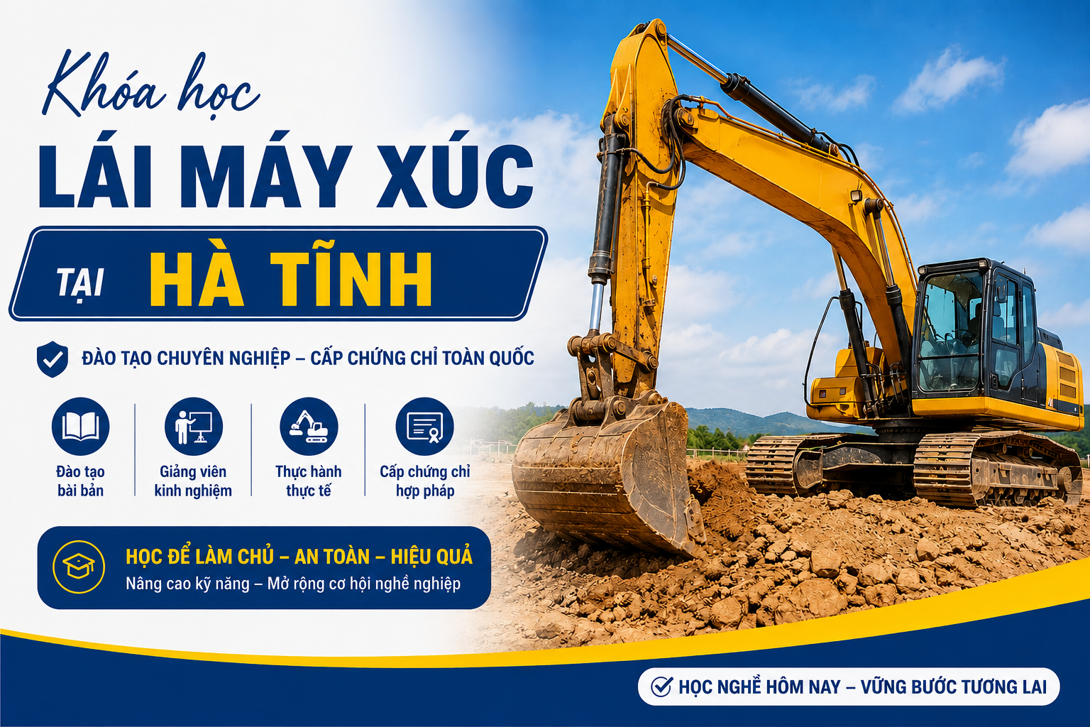 học lái máy xúc tại hà tĩnh